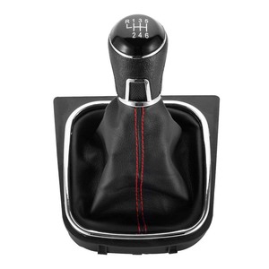 Car Gear <b>Knob</b> Leather <b>Shift</b> <b>Knob</b> 5 6 Speed For Volkswagen Jetta Golf 6 Ergonomic Design - Product Image 2
