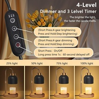 Lampe chauffe-cire pour la maison avec minuterie, luminosité réglable et variateur d'intensité, chauffe-cire noir, cadeau d'anniversaire pour femme, maman, cadeau de pendaison de crémaillère, décoration de la maison