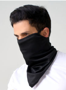 Bandana Segitiga Hitam Grosir, Model Gantung di Telinga, UPF50+, Serbaguna, Bahan Mesh Pendingin, Sutra Es, Penutup Leher - Product Image 4