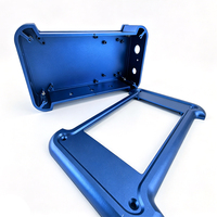 Caja de Aluminio Anodizado Azul, Mecanizada por CNC, Personalizada, con Asa, para Instrumentos Electrónicos Portátiles