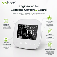 Termostat HVAC Wifi Beca BAC-001, Pengatur Suhu Digital Layar Sentuh untuk Unit Fan Coil, Smart Wall, Smart Home
