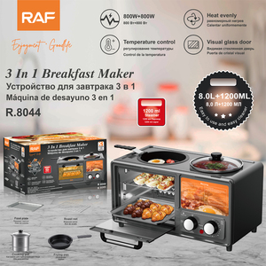 Machine à petit-déjeuner 3-en-1 RAF : Four 8L, Cuiseur vapeur 1.2L et Poêle à frire pour la cuisine domestique - Product Image 2