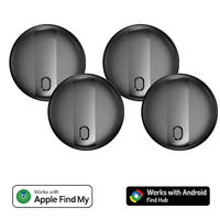 4-Pack Pelacak Plastik Anti-Hilang Smart Tag untuk Kunci Dompet Koper Sistem Ganda Langsung dari Pabrik Logo Kustom IOS