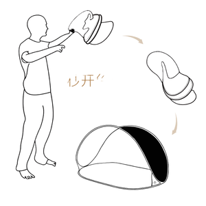 <span class=keywords><strong>Tenda</strong></span> da spiaggia KOMMOT a sgancio rapido, in gomma nera, pieghevole e portatile per bambini, ideale per il <span class=keywords><strong>campeggio</strong></span> in spiaggia. - Product Image 2