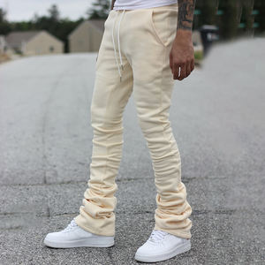 Celana Jogger Katun Tebal Custom Grosir YSJY, Celana Olahraga <span class=keywords><strong>Skinny</strong></span> Stacked Baggy untuk Pria - Product Image 6