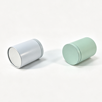Boîte en fer blanc ronde de 30-50g pour poudre de matcha de qualité alimentaire avec double couvercle pour le stockage du thé vert, logo personnalisé, vente en gros