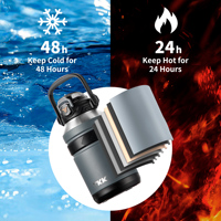 Bouteille d'eau isotherme en acier inoxydable 18/10 à double paroi sous vide, sans BPA, écologique, 50oz 32oz, avec logo personnalisé OEM ODM, maintien au chaud/froid 12-24 heures