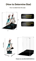 Étui de protection en acrylique transparent pour figurines d'action, vente en gros, avec porte avant magnétique, dos miroir, étui de protection en acrylique