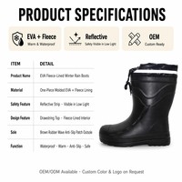Bottes de pluie pour hommes en EVA couleur personnalisée, mi-mollet, avec embout renforcé, légères, antidérapantes, avec patch en caoutchouc