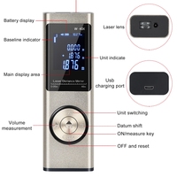 Outil de mesure Compteur laser en alliage d'aluminium 40/60/80m Mesureur de distance laser de haute précision