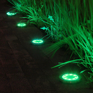 Lampes solaires encastrées HDH Huidahong 8 LED RGB étanches pour jardin extérieur, pelouse, éclairage souterrain - Product Image 1