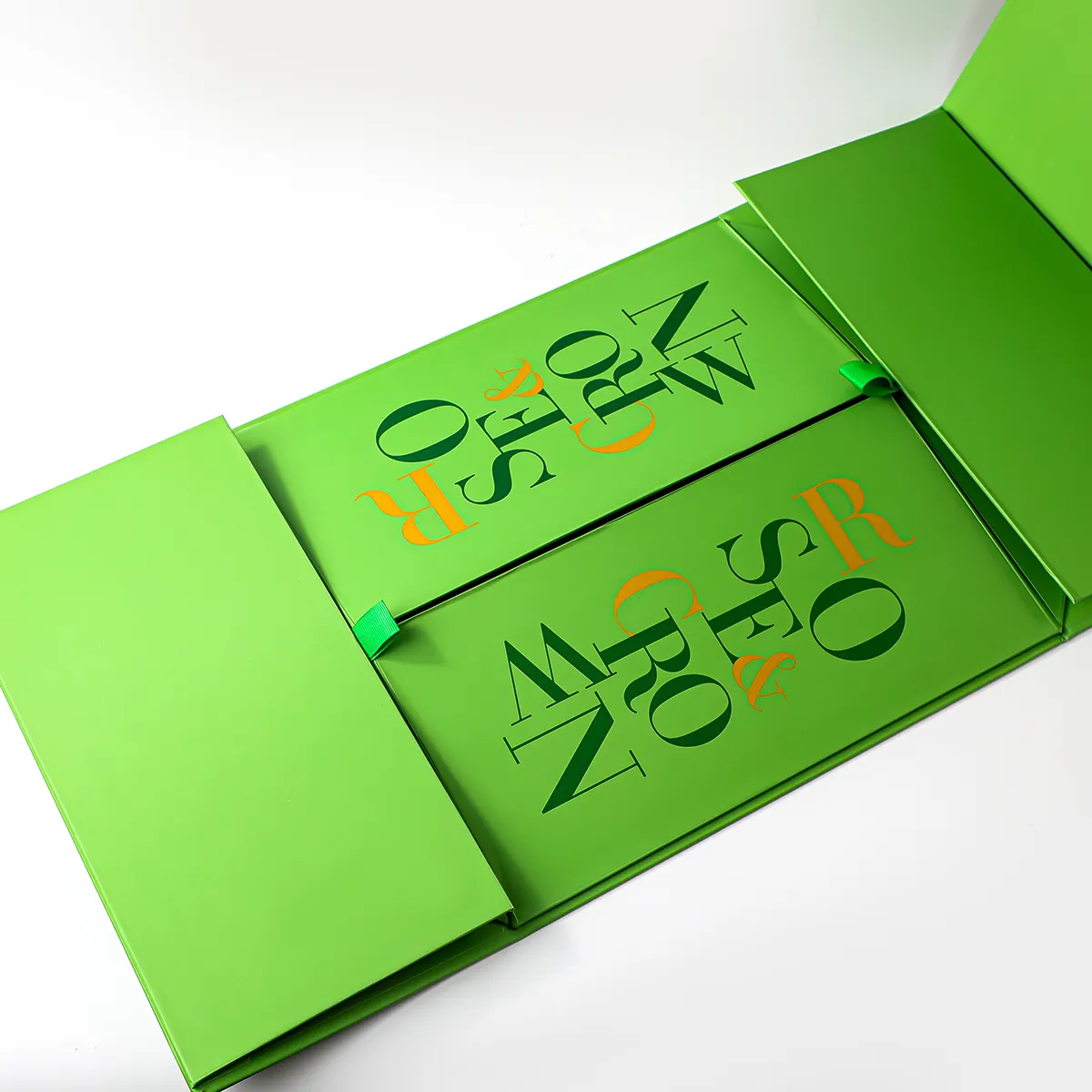 custom printed foldable green paper gift box packaging box jewelry hat magnetic gift box