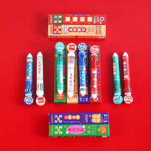 10 Color Ballpoint <b>Pen</b> Set Multi Colored Push Button Student Office Stationery Inspirational Design Plastic Body - Product Image 2