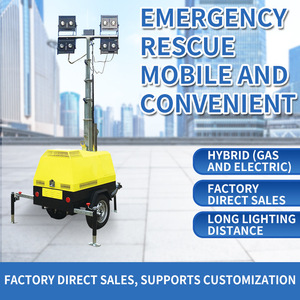 7m Trailer Mounted <b>Light</b> Tower 400W LED AC Power Manual Lift Stable Reliable - Product Image 5
