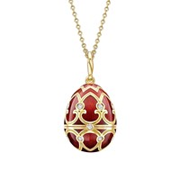 Collier pendentif œuf de Pâques, style européen et américain, en laiton plaqué or, avec perle en forme de boule, breloque faite à la main, motif goutte d'huile russe