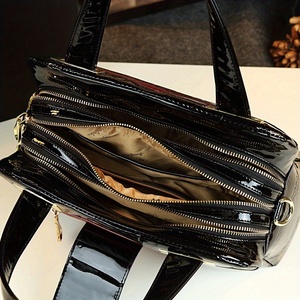 Sac à main de luxe pour femme d'âge mûr, style rétro élégant, en cuir PU souple, grande capacité, sac fourre-tout à bandoulière - Product Image 4