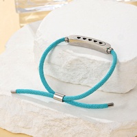 Yiwu Aceon Acier Inoxydable Coloré Nylon Corde Ajuster Fermeture Designer Bracelet Coeur Creux Incurvé Vis Bar Moustique Bracelet