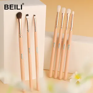 BEILI 2023 Private Label Cosmetic Eye Make Up Brush Set Pink Professional Eyeshadow Brush Kit with Logo Customized