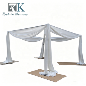 Wedding Pipe and Drape Kit Adjustable Pipe and Drape Aluminum <b>Backdrop</b> <b>stand</b> with White Curtains for Wedding Decor - Product Image 1
