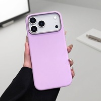 Coque de téléphone en silicone liquide magnétique pour 16 17 18 Pro Max, avec anneau métallique pour l'appareil photo, antichoc, protection à 360 degrés