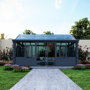 Veranda Moderna <span class=keywords><strong>in</strong></span> Lega di Alluminio con Doppio Vetro Temperato Low-E, Tetto a Falda Impermeabile, Autoportante <span class=keywords><strong>per</strong></span> Ville Residenziali e Hotel - Product Image 6