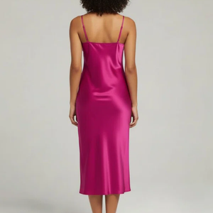 Wholesale custom Women Spaghetti Strap Satin Chemise Sleepwear Long Nightgowns Nightwear Full Slip Nightdress - Product Image 2