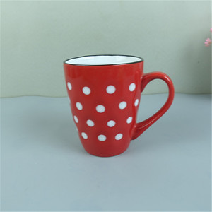 Tasse à café en céramique, avec points peints à la main, accessoire pour le thé <span class=keywords><strong>mocha</strong></span>, en porcelaine imprimé, 12 oz, nouveauté - Product Image 6