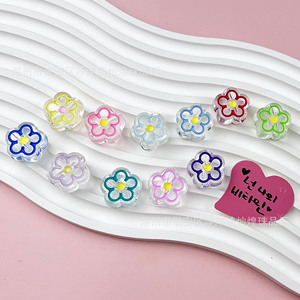Acrylic Flower <b>Beads</b> Mixed Color Transparent For Jewelry Making Fall 2024 Chaozhou Origin - Product Image 1