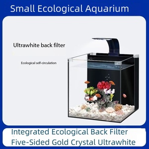 Kleine Desktop Ecologische Aquaria Glazen <span class=keywords><strong>Aquarium</strong></span> Hoogrendementsfilter <span class=keywords><strong>Aquarium</strong></span> Energiebesparende Ultrawitte Achterfilter - Product Image 3