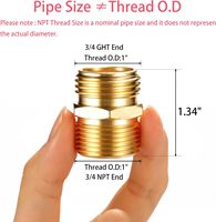 Adaptador de latón macho GHT NPT para manguera de jardín con cabeza hexagonal de 4 pulgadas