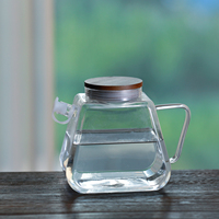 Bouteille d'eau en verre borosilicate grande capacité, résistante à la chaleur et au froid, compatible eau bouillante et réfrigérateur, pichet à large ouverture pour infuser le thé