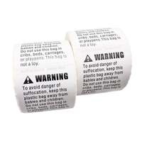 Étiquettes d'avertissement d'expédition adhésives réutilisables en papier imperméable de 2x2 pouces pour les risques d'étouffement et de suffocation, à tenir hors de portée des enfants
