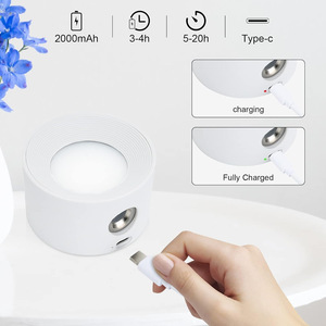 Cordless <strong>USB</strong> Rechargeable <strong>LED</strong> Wall Sconce ABS Magnetic <strong>Ball</strong> <strong>Lighting</strong> 3 Brightness Levels Touch Control Bedroom Battery Operated - Product Image 4