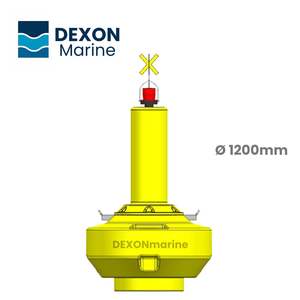 Boa Galleggiante Laterale Rossa Diametro 1200mm per Navigazione, Realizzata in LLDPE, Forniture Marine Dexonmarine, Lanterna Solare/DC, 400KG - Product Image 3