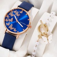 En Gros Montre-Bracelet Classique Tendance Bracelet Papillon Perle Bijoux Femme Cadeau Montres Quartz Set pour Dames