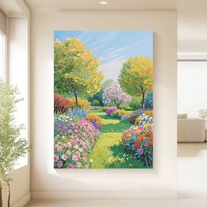 Pintura al óleo pintada a mano, estilo impresionista del jardín de Monet, arte paisajístico para decoración de pared de sala de estar, sin marco - Product Image 4