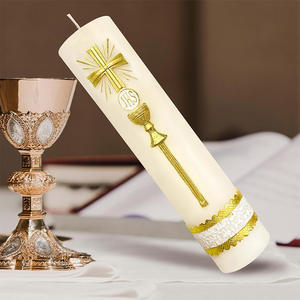Velas Cilíndricas Religiosas Católicas de Oración para Iglesia, Devocional, Santo Bendito, Regalo Mexicano, Bautizo, Cruz de Jesús, Veladora para Católicos - Product Image 3