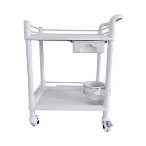 Lercare Salon Trolley 2 Layer Plastic Beauty Cart With Bucket For Nail And Hair Care - Product Image 1
