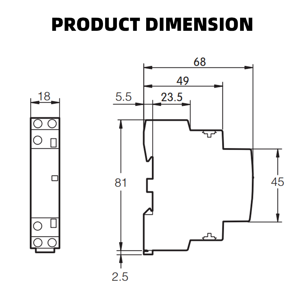 Contacteur Industriel 25A - 1 Contact NO (Ouvrant) + 1 Contact NC (Fermant) - Tension 380V, 50/60 Hz