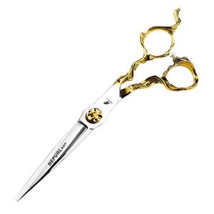 Ciseaux de coiffure professionnels Nepson de 6,0 pouces <span class=keywords><strong>avec</strong></span> manche demi-or pour la <span class=keywords><strong>coupe</strong></span> de <span class=keywords><strong>cheveux</strong></span>, la <span class=keywords><strong>coupe</strong></span> droite et la dégradé. - Product Image 5