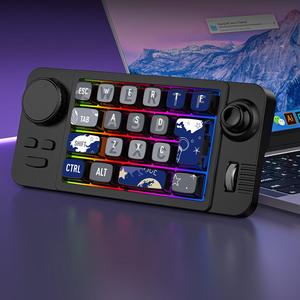 Tri-chế độ mini macropad 19 phím cơ khí trao đổi nóng Bàn phím không dây 2.4G BT lập trình macro Bàn phím dẫn ánh sáng cho máy tính để bàn - Product Image 3
