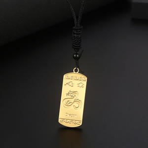 Collier personnalisé en acier inoxydable plaqué or carte de tarot 12 <span class=keywords><strong>horoscope</strong></span> signe du zodiaque collier pendentif tressé en corde de nylon noir - Product Image 4
