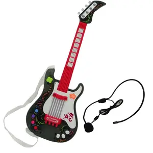 EPT mainan musik elektrik anak-anak, mainan gitar elektrik mode ungu dengan musik & lampu