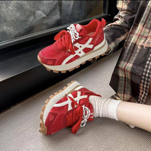 Zapatillas Deportivas Casuales para Mujer, Nuevo Estilo, Cómodas, con Cordones, Parte Superior de Malla, Entresuela de Goma, Suela de Goma, Aumentan la Estatura - Product Image 3