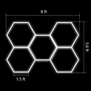 Plafonnier LED modulaire hexagonal suspendu DB RGBW D0100H5W3RT 1 pièce/lot de 5 pour garage, sous-sol, salle de jeux - Product Image 4