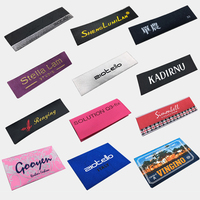 Vêtements personnalisés, marque privée avec logo, étiquette textile, étiquettes tissées haute densité imprimées de luxe pour vêtement avec col pour vêtement