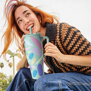 2025 nuevo vaso térmico precio de <span class=keywords><strong>compra</strong></span> a granel Acero inoxidable 18 8 tapa de paja aislada sin BPA 40oz vaso de taza de coche con mango lateral - Product Image 6