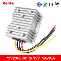 Regulador de Voltaje de Tamaño Pequeño de 24v 36v 48v 60v 72v a 12v 1a-16a, Convertidor de Corriente Continua a Corriente Continua, Reductor de Voltaje de 20-90v a 12v, Convertidores de Energía para Automóviles