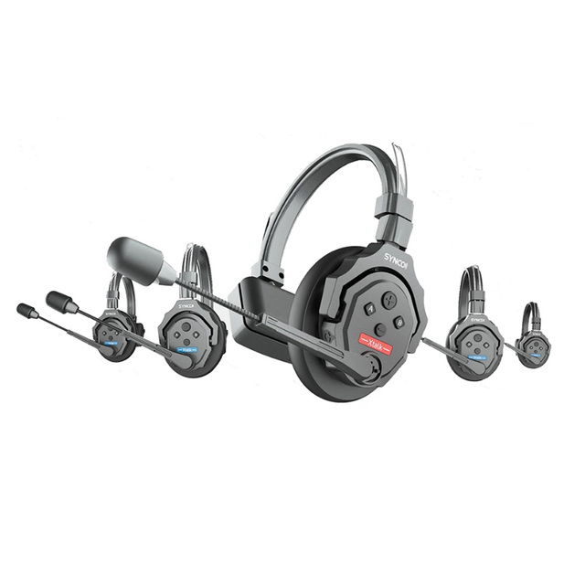 Synco XTalk X5 2.4GHz Wireless Intercom System Remote Headsets Wireless Microphone Expanded Team Communication to 700M Distance