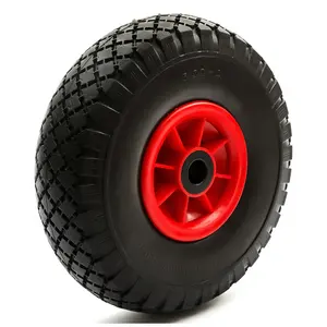 10 inch PU bánh xe 3.00-4 lốp thủng bằng chứng rắn xe cút kít Xe đẩy giỏ hàng bánh xe